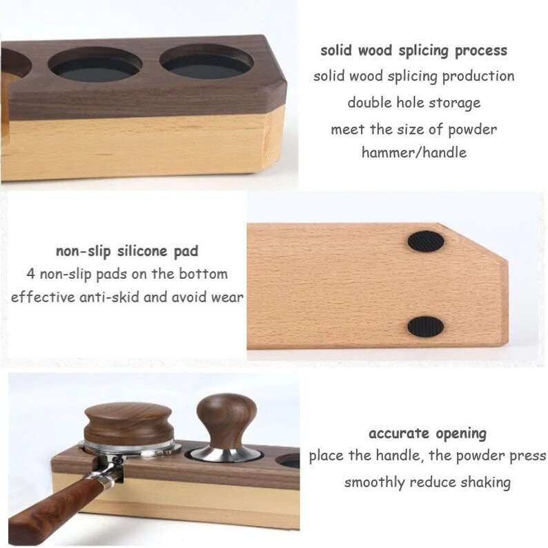Best Smooth Solid Wooden Coffee Tamper Holder,machine Stand,coffee Accessories,tamper Station