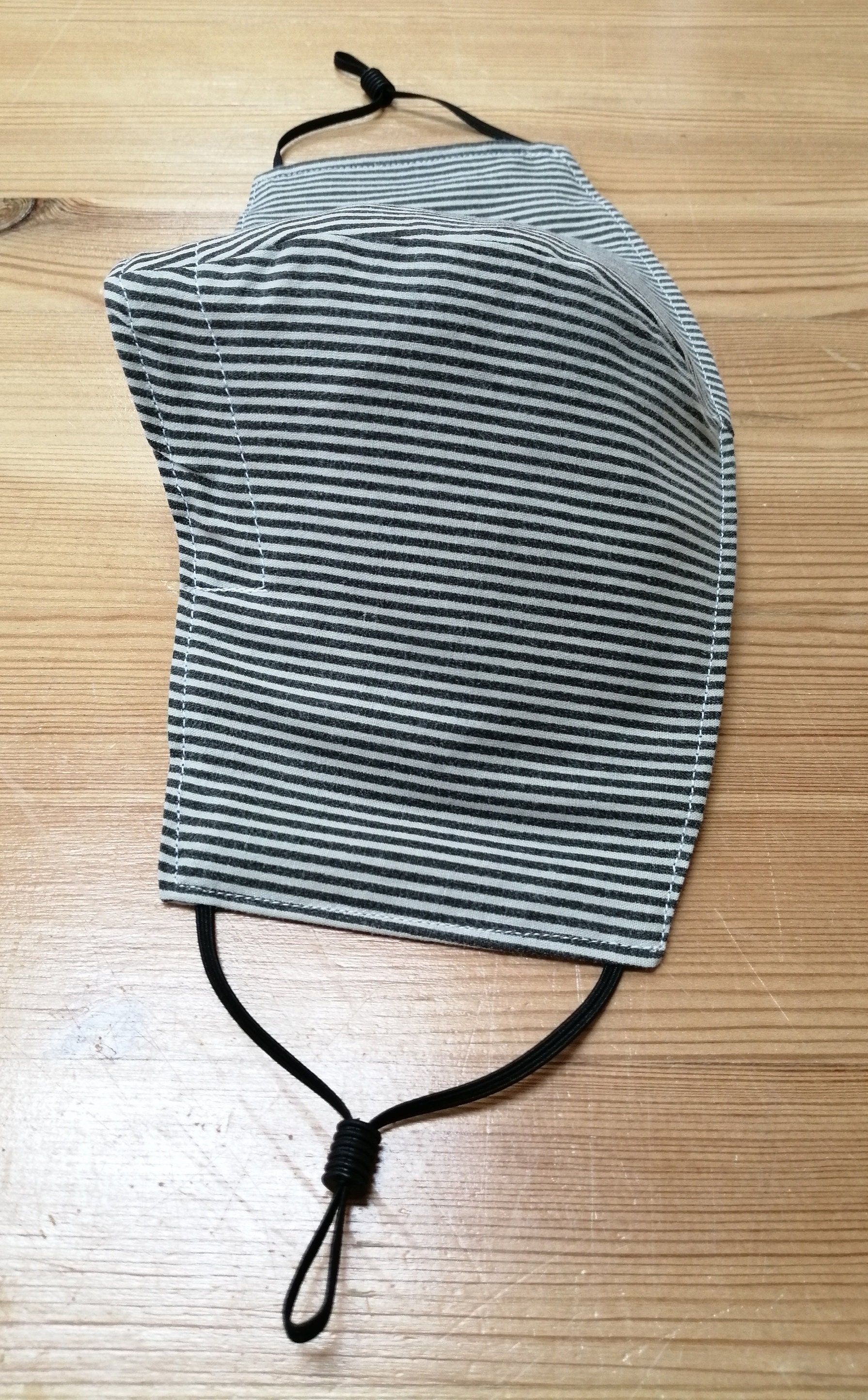 Face Mask Black and White Faded Stripes Men/ Larger Adult | Etsy