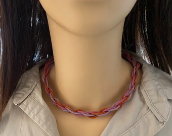 Short leather cord necklace