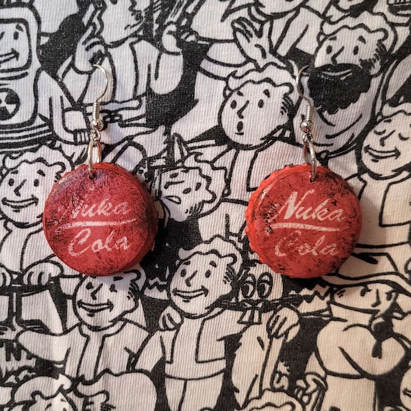 Weathered FALL OUT Nuka-Cola bottlecap earrings