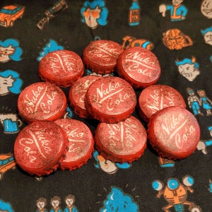 INOFFIZIELLE Handgefertigte FALL OUT Inspirierte Nuka Cola Flaschenverschlüsse Set 10 oder 25