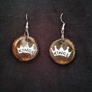 Weathered FALL OUT The Kings bottlecap earrings