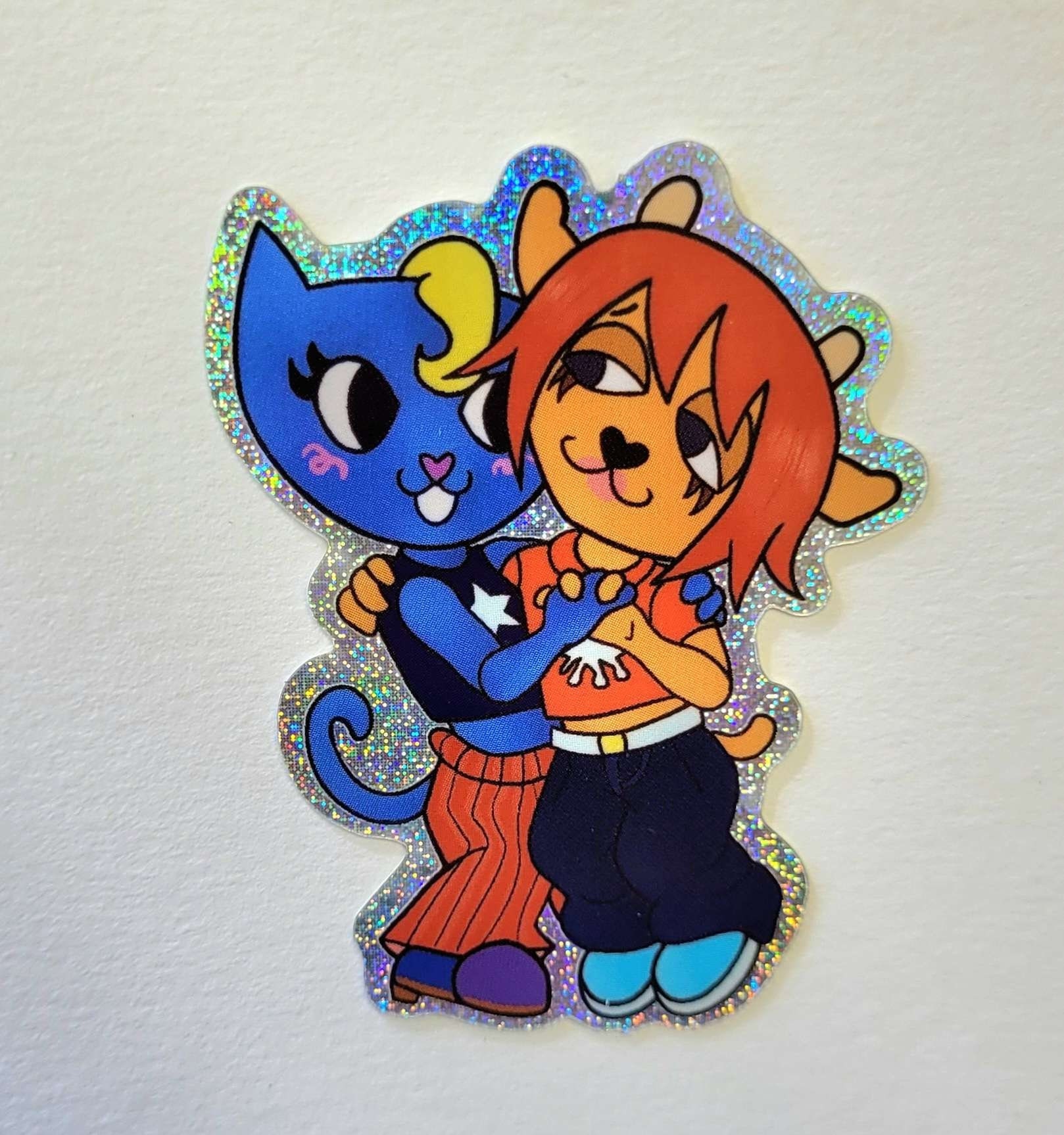 Jammin' Lammy and Katy Kat Rainbow Glitter Sticker - Etsy