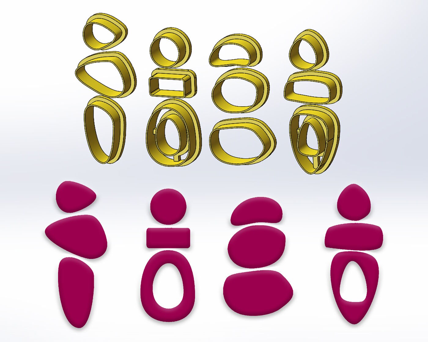 Irregular Geometric Shape Polymer Clay Cutters Set - Minimalist Earri…
