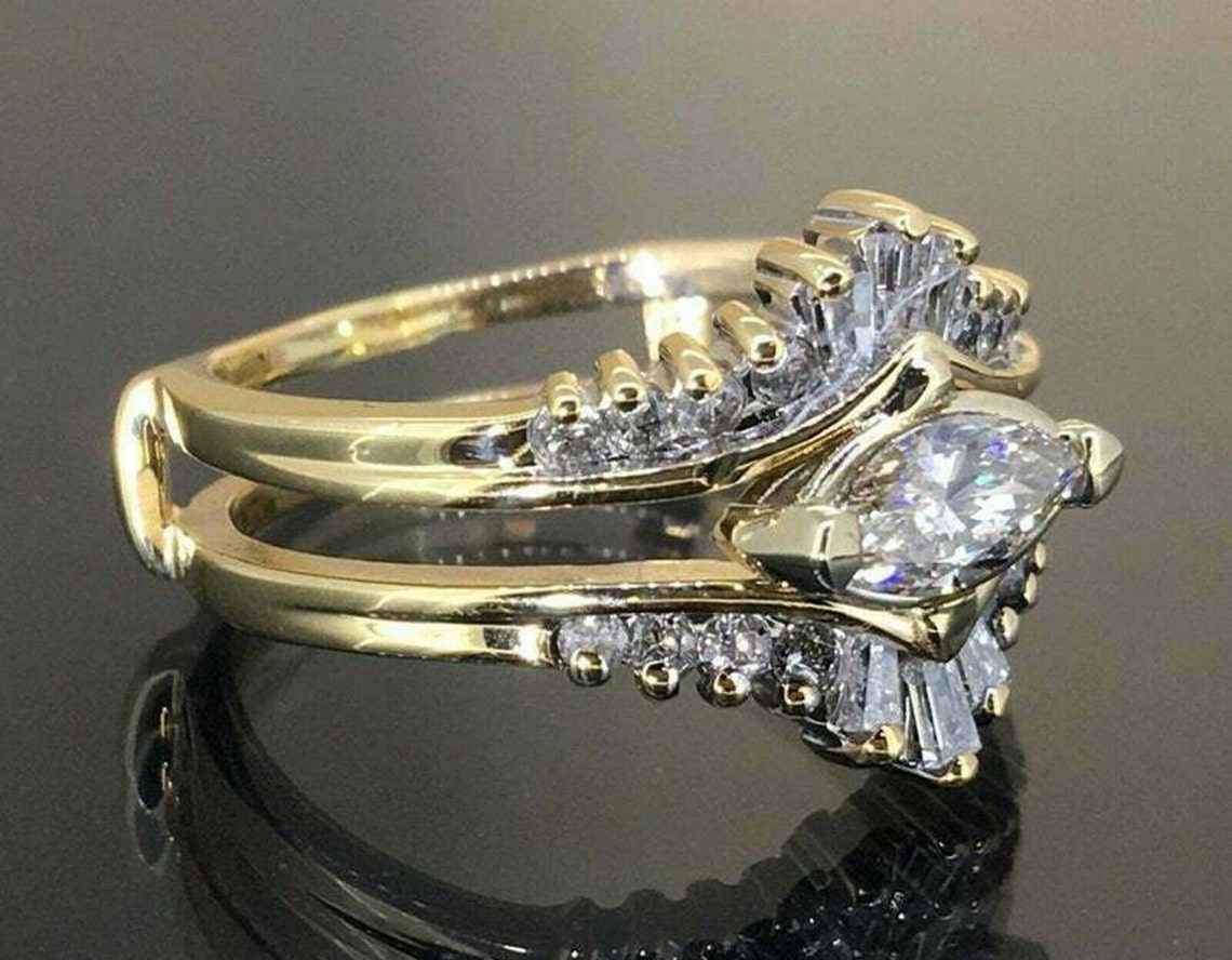 1.20 Ct Marquise Cut Diamond Enhancer Wedding Wrap Ring 14K Etsy