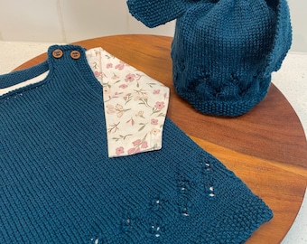 Knitting Pattern Pinafore Dress PDF Instant Digital Download Sizes 3-12 months 4ply