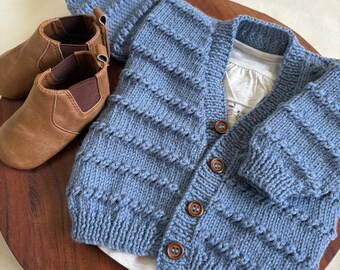 Knitting Pattern: Twist V-Neck Cardigan PDF Download Sizes 0-6-12-18-24 months 8ply