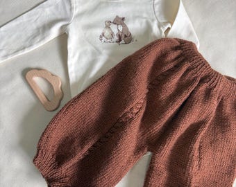 Knitting Pattern: Cable Pants Size 3 - 6 months 8ply DK (PDF Download)