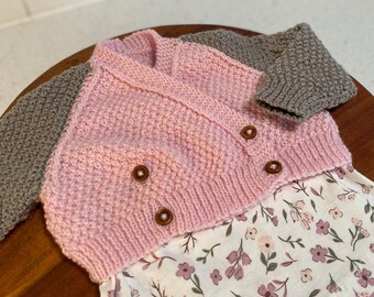 Knitting Pattern Crossover Cardigan PDF Instant Digital Download Newborn to 6 months 4ply