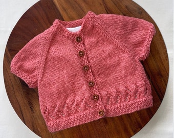 Knitting Pattern 4ply Summer Cardigan PDF Instant Digital Download sizes 3-6 months