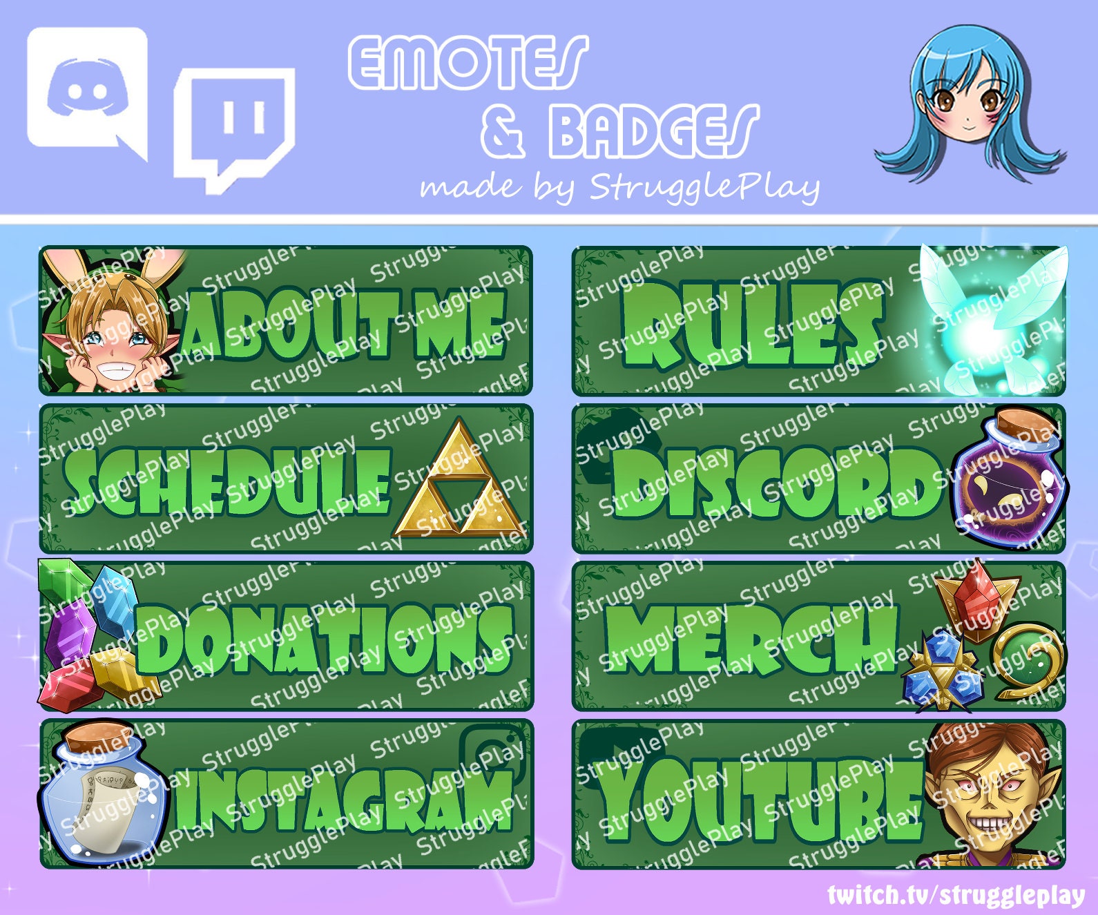 The Legend of Zelda - Ocarina of Time I Twitch Panels - Etsy