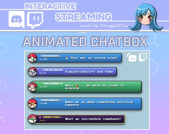 Animated Retro Pixel Chatbox - Cute Gameboy Style Stream Widget
