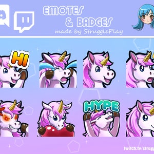 Unicorn Emotes &quot;Pink&quot;