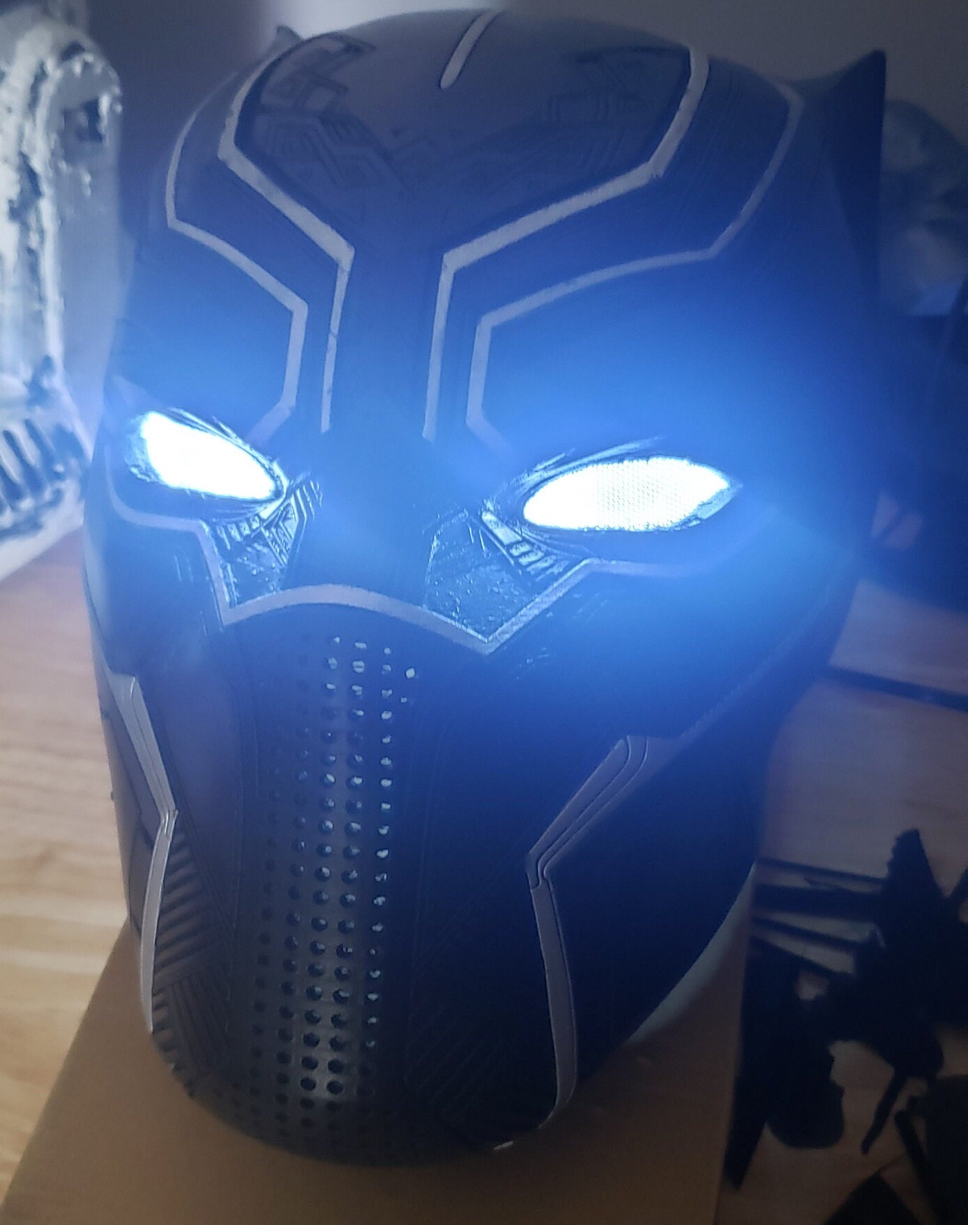 Blk Panther 1 2 Metallic Mask