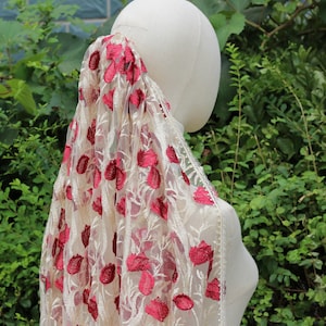 red rose floral wedding veil,wildflower embroidered veil floral,short floral veil embroidered flower embroidery veil,floral bridal veil