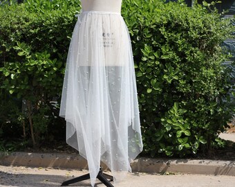 Hi-low Tulle Overlay Skirt,tulle Detachable Skirt,wedding