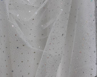 Sparkly Star Wedding Cape, Celestial Bridal Veil