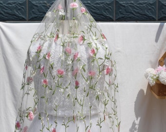 flower wedding veil,floral bridal veil embroidered,floral wedding cape,flowery wedding veil,secret garden veil,wildflower veil