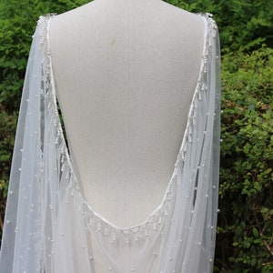 pearl cape veil,drap wedding cape shawl,pearl wedding cape,bridal cape veil,shoulder cape,wedding cape veil for dress,bridal cape