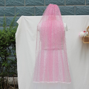 pink sparkle veil,Simple Sparkle Sequin Veil,unique veils,Short Bridal Veil,bridal Fingertip Veil,Glitter Shiny Wedding Veil