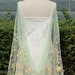 Mustard Green Silk Floral Embroidered Cape