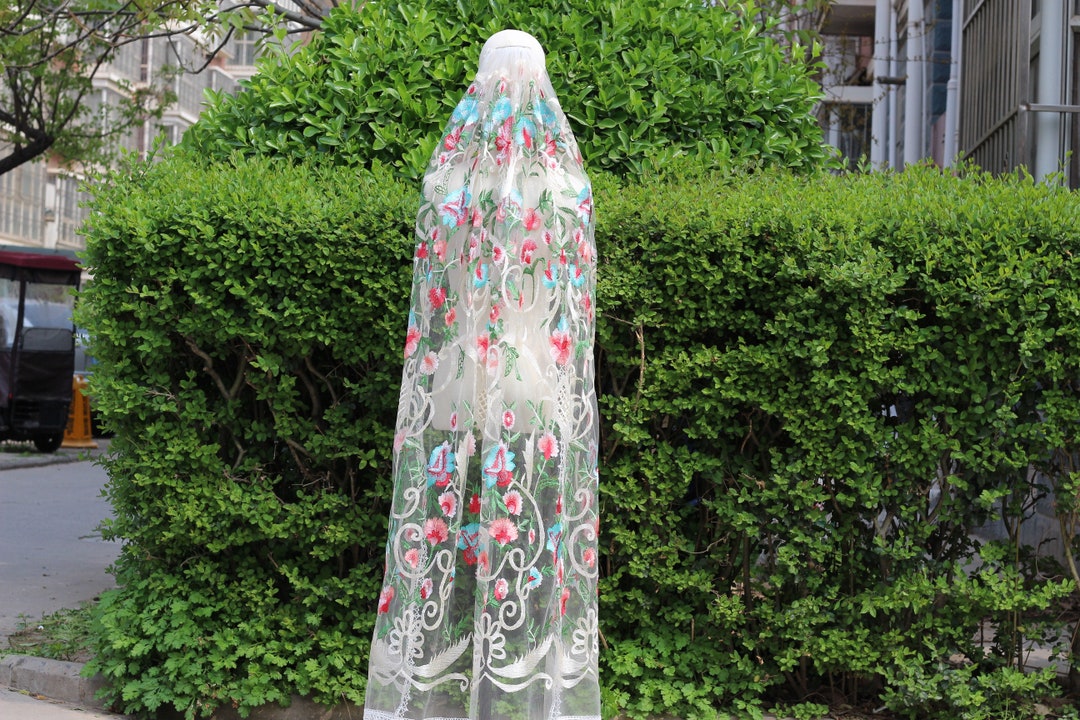 Wildflower Veil,floral Wedding Veil Embroidery Floral,flower Veil