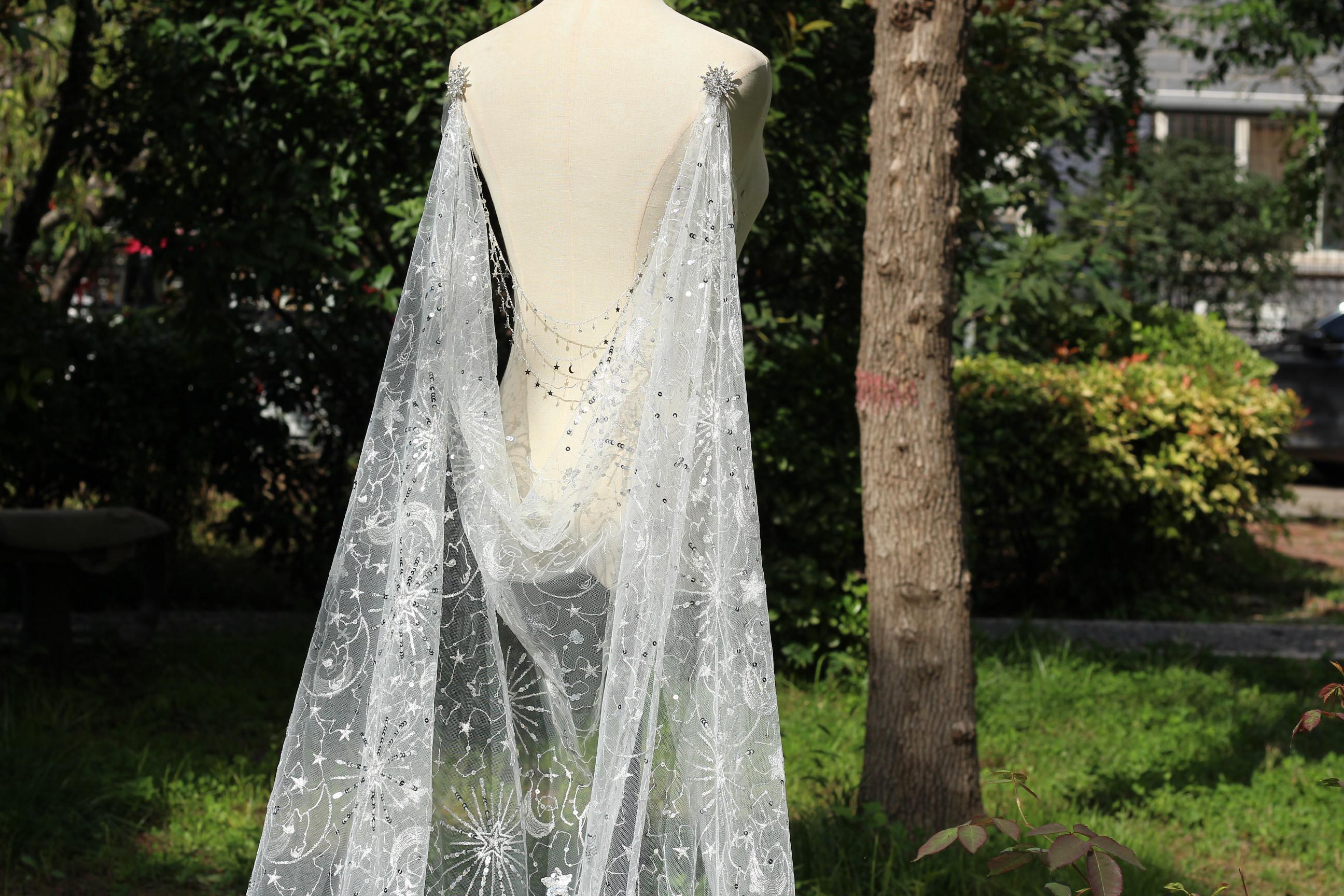 Sequin Cape Gown - Etsy