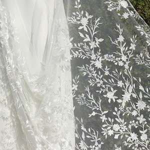 White Wildflower Bridal Bride Cape,Embroidered Clip-On Cape,Dress Cape,Bridal Flower Capes Shawl,Floral Bridal Sheer Cape,botanical cloak