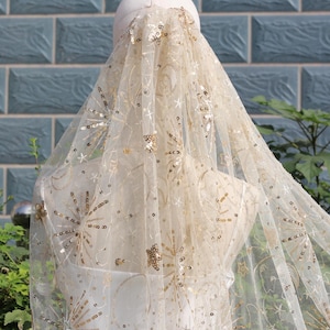 Glitter star bridal veil,celestial wedding veil,Sparkle Sequined Veil,sparkly bridal veil,moon & stars embroidered veil,star wedding veil
