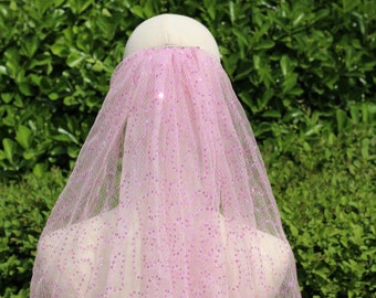 glitter veil,pink sparkle veil,unique wedding veil,sequin veil short simple wedding veil,Sparkle Sequined Lace Veil,Glitter Wedding Veil