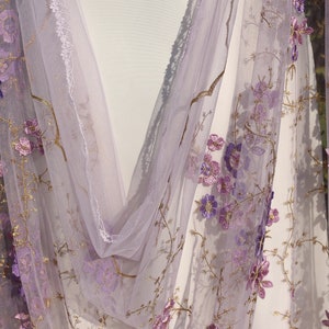 purple floral wedding cape,dress cape,flower cape,wildflower cape,floral embroidered wedding cape,floral tulle cape,wedding shoulder cape