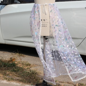 sparkle tulle over skirt wrap sheer glitter long skirt festival Maxi Skirt,bling transparent mesh rave skirt beach coverup,See Through Skirt