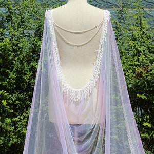 colorful tulle wedding cape ,sheer cape,drap wedding cape,shoulder cape,rainbow bridal cape,,bridal cape veil,wedding dress cape,unique veil