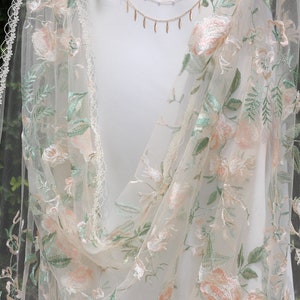 pink floral wedding cape,embroidered cape,embroidered bridal cape,bridal cape floral,floral cape veil,flower wedding cape cloak,dress cape