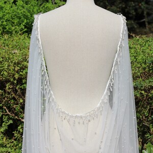 pearl cape veil,drap wedding cape shawl,lace cape veil,pearl wedding cape,bridal cape veil,shoulder cape,pearl bridal cape for wedding dress