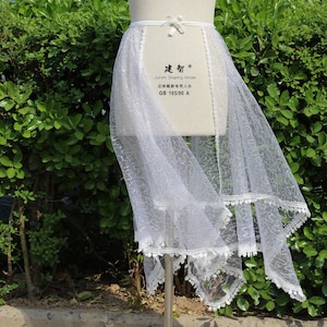 Hi-low tulle overlay skirt,white rave skirt,bling mesh Tiered skirt,glitter overdress,open front sheer festival skirt,transparent dress
