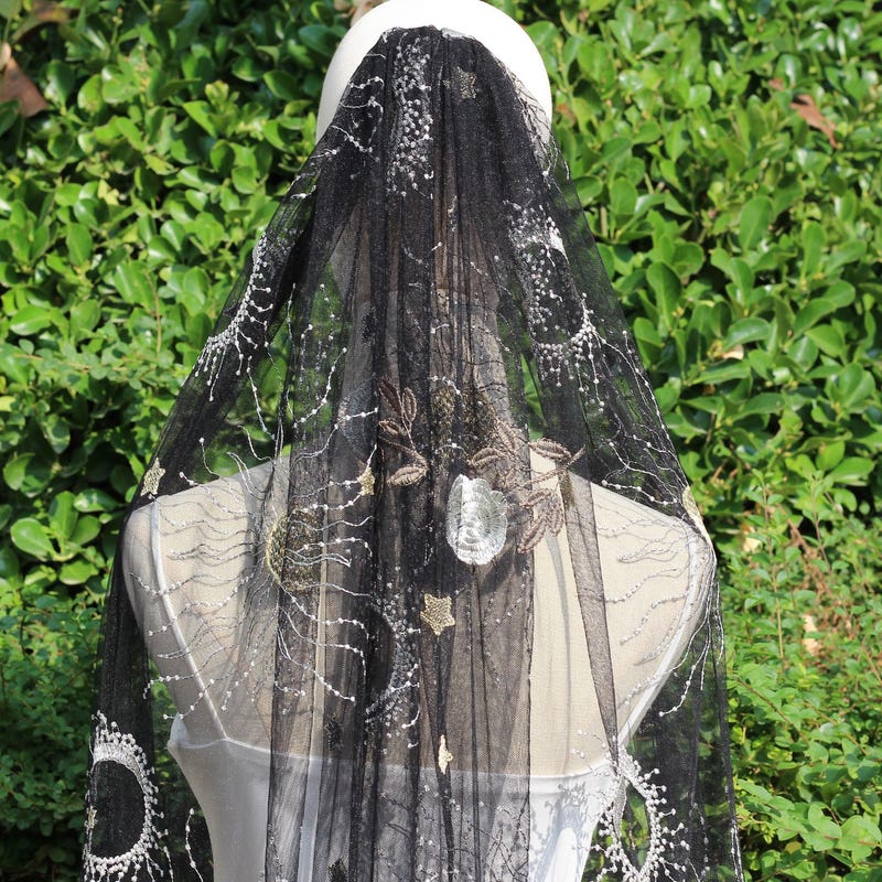 Celestial Pegasus Black Shoulder Veil