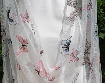 butterfly wedding cape,wedding cape veil,floral wedding cape,floral bridal cape,embroidered bridal cape,wildflower cape,flower cape