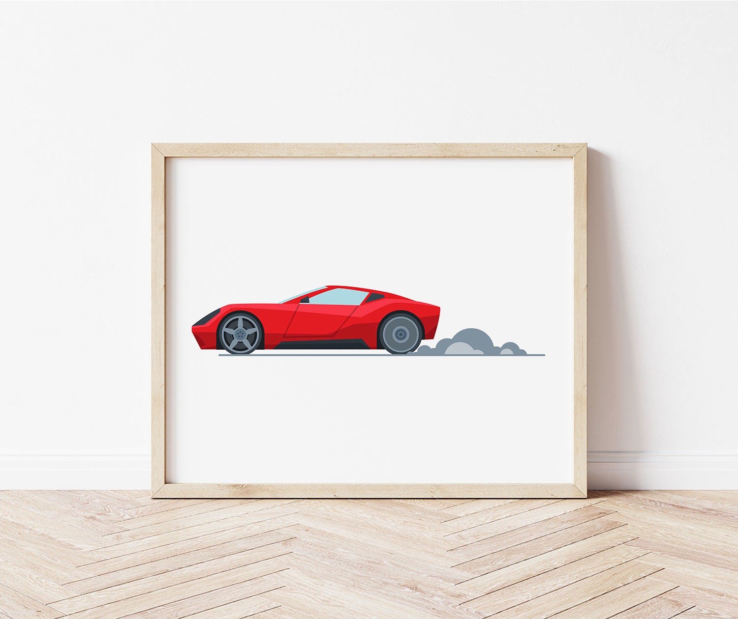 Red Sports Car Poster Car Wall Art Children Vehicle Print | Etsy