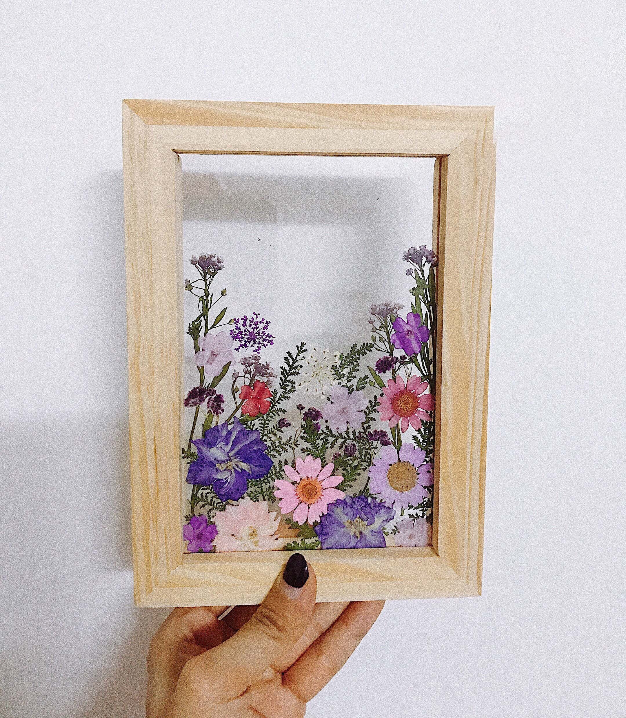 Multi flowers frame/Dried flower frame/Pressed flower Etsy