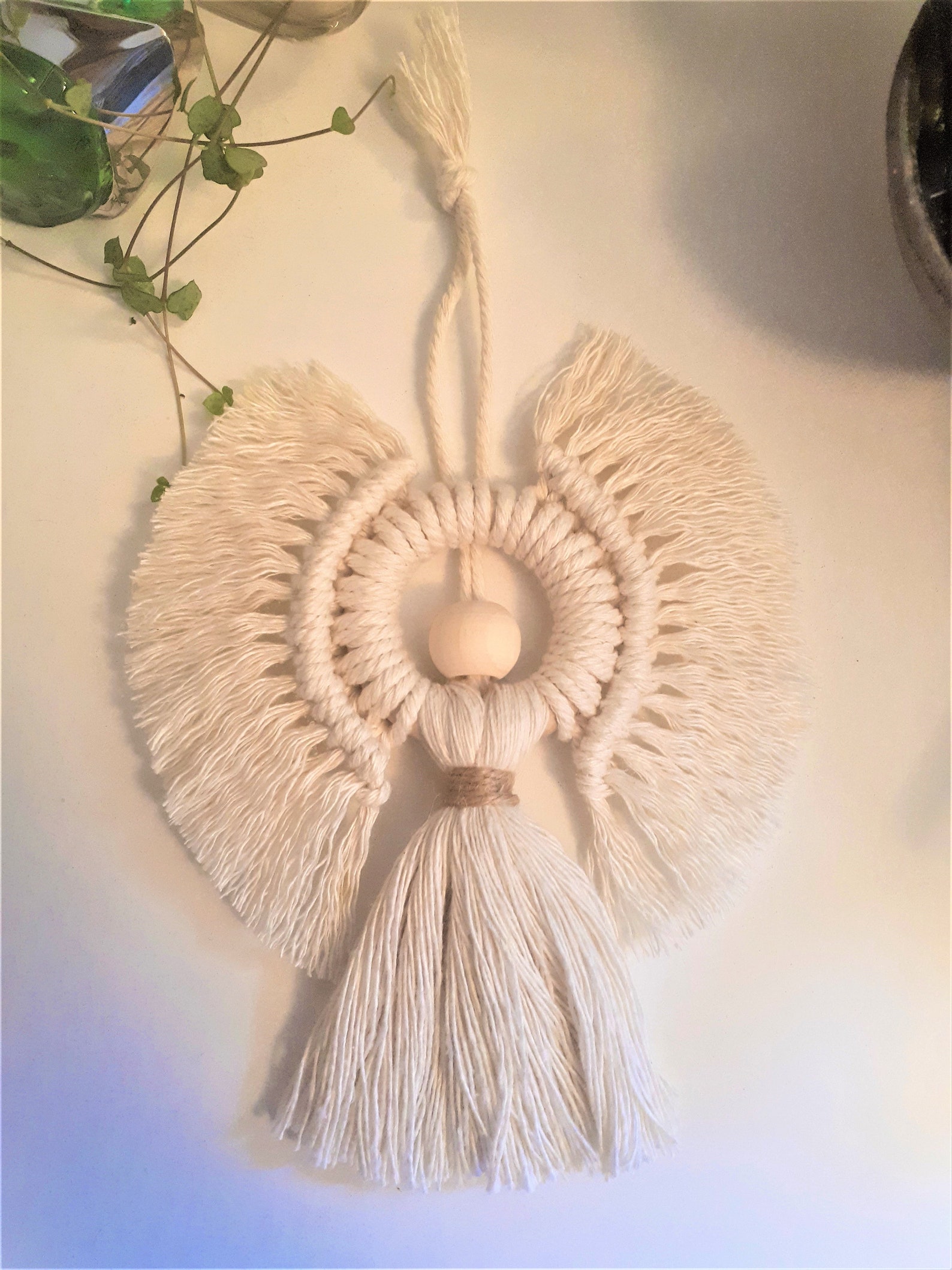 Macrame angel hanging Guardian angel Wall hanging Token of