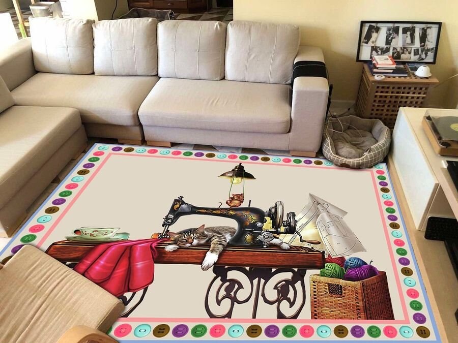 Sewing Room Decor Area Rug Rug For Sewing Lovers A Gift For Etsy