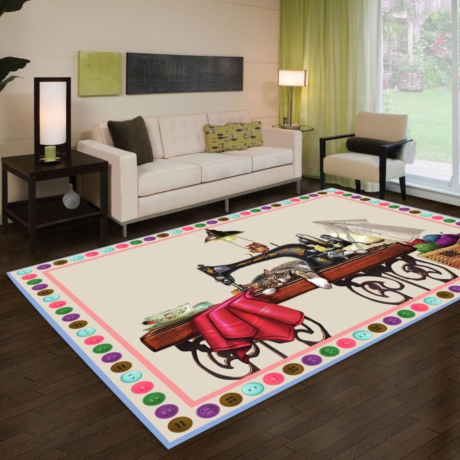 Sewing Room Decor Area Rug Rug For Sewing Lovers A Gift For Etsy