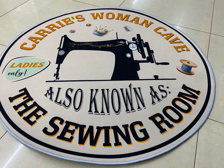 Personalized Sewing Room Round Mat Rug For Sewing Lovers Etsy
