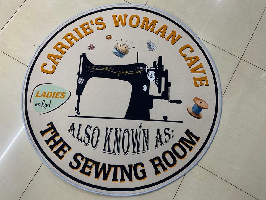 Personalized Sewing Room Round Mat Rug For Sewing Lovers Etsy