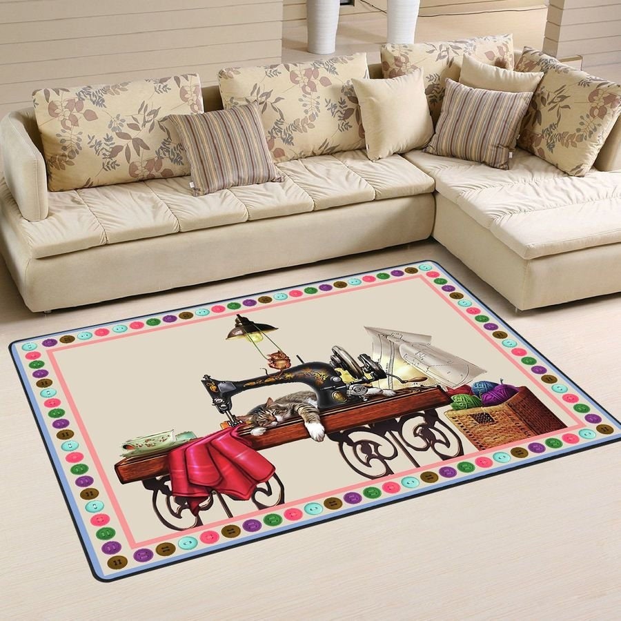 Sewing Room Decor Area Rug Rug For Sewing Lovers A Gift For Etsy