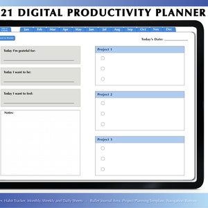 Digital produktivitetsplanerare 2021 - Använd med Good Notes / Notability på iPad och andra surfplattor