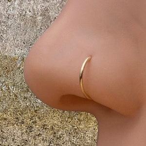 Gold Nose Ring | Cartilage Earring | Cartilage Earring | Nose Hoop | Helix, Rook, Ear, 24, 22 and 24 gauge Gift