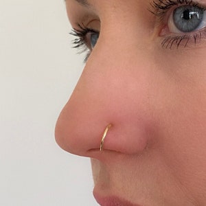 GOLD Clicker Hoop, 5,6,7,8,9,10mm 20g,18g,16g,14g Gold, Titanium, Hinged Segment Rings, Tragus,Nose,Cartilage,Septum image 1