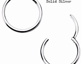 STERLING SILVER Hinged Segment  Ring 18 or 16g, Septum Clicker, Ear Cartilage, Rook, Daith, Tragus, Nose